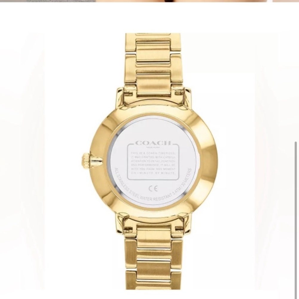 'Coach Women's Audrey Gold-Tone
Stainless Steel Bracelet Watch 35mm